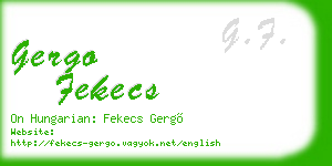 gergo fekecs business card